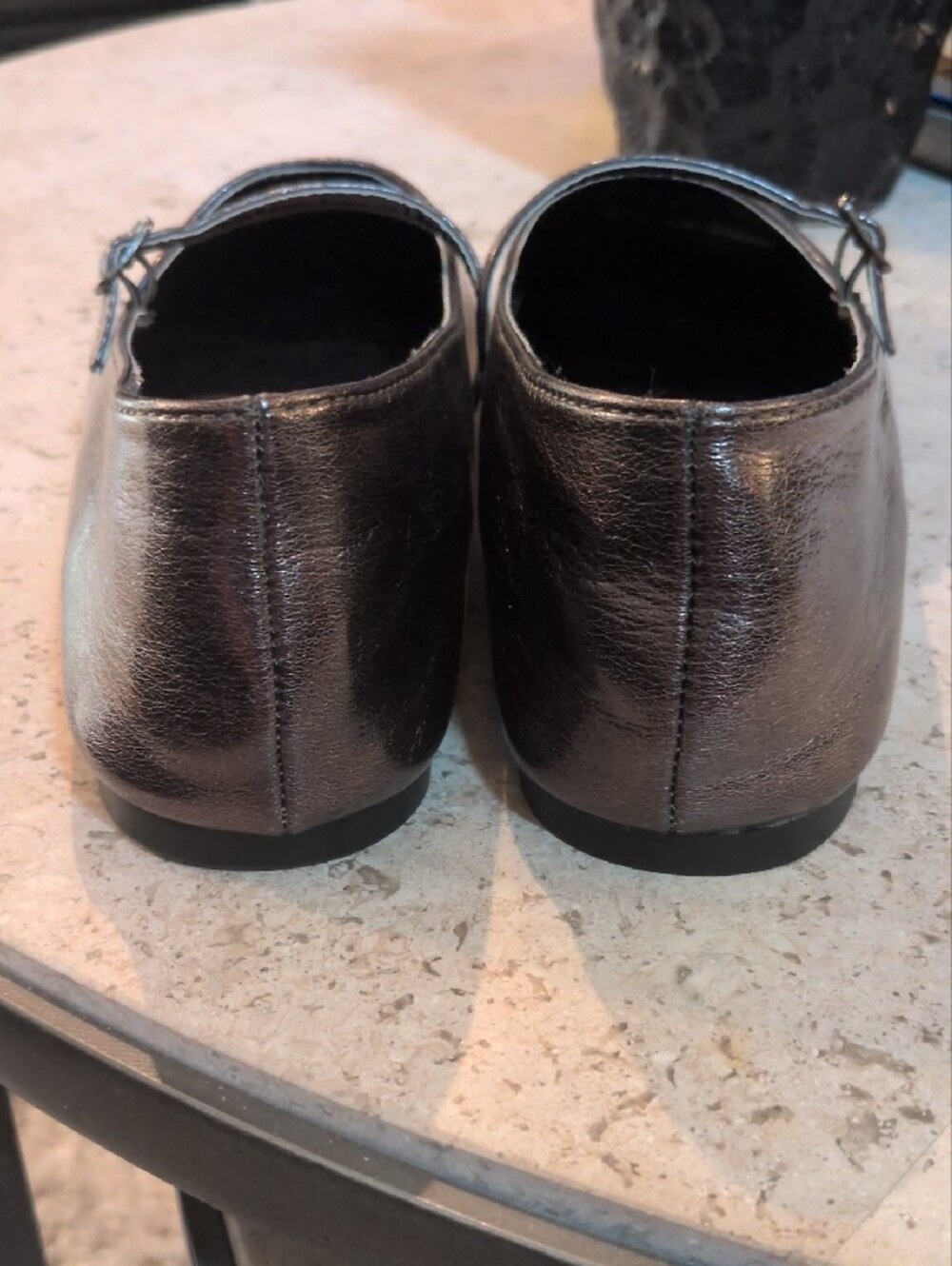 9 Shu Shop Adele Metallic Pewter Mary Jane Ballerina Flats - Picture 11 of 14